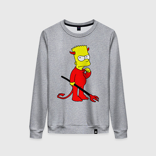 Женский свитшот Bart Simpson - devil / Меланж – фото 1