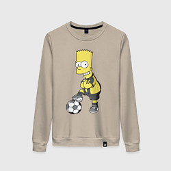Женский свитшот Барт Симпсон - крутой футбольный форвард