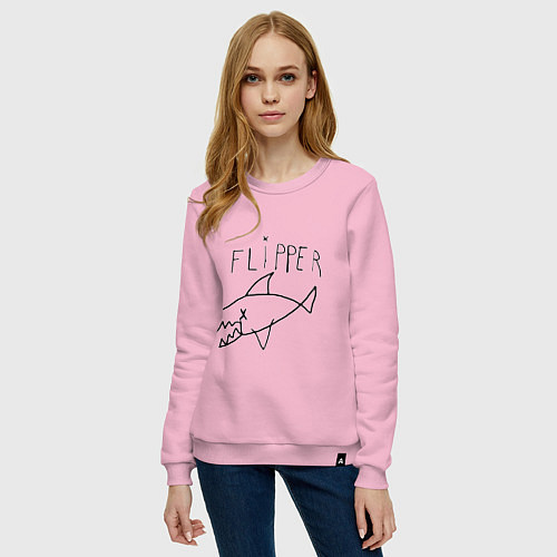 Женский свитшот Kurt Cobain Flipper / Светло-розовый – фото 3