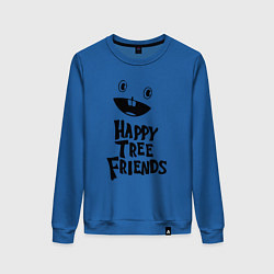 Свитшот хлопковый женский Happy Three Friends - LOGO, цвет: синий