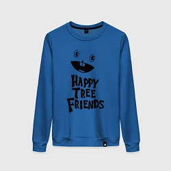 Свитшот хлопковый женский Happy Three Friends - LOGO, цвет: синий