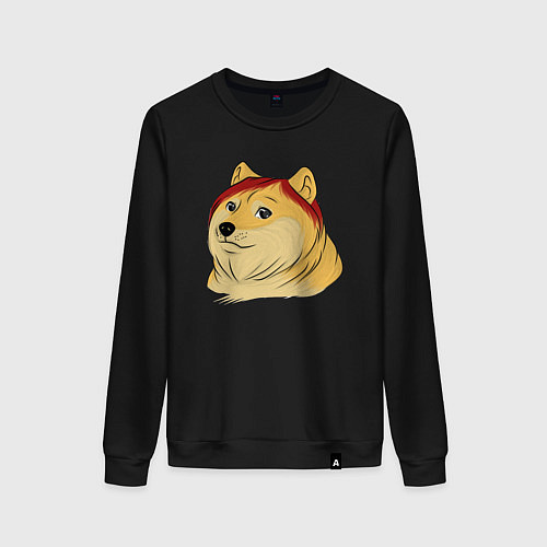 Женский свитшот Модный пёсик Доге / Черный – фото 1