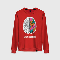 Свитшот хлопковый женский Creative Brain, цвет: красный