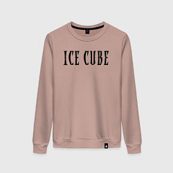 Свитшот хлопковый женский Ice Cube - logo, цвет: пыльно-розовый
