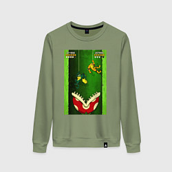 Свитшот хлопковый женский Zitz & Pimple go down, цвет: авокадо