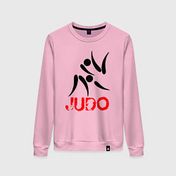 Свитшот хлопковый женский Дзюдо символ, цвет: светло-розовый