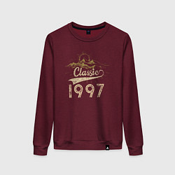 Свитшот хлопковый женский Классика 1997, цвет: меланж-бордовый