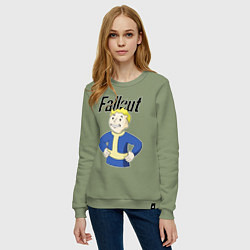 Свитшот хлопковый женский Fallout blondie boy, цвет: авокадо — фото 2