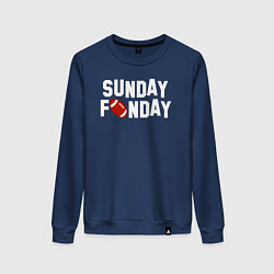 Свитшот хлопковый женский Воскресенье день веселья - американский футбол, цвет: тёмно-синий