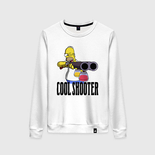 Женский свитшот Гомер Симпсон - крутой стрелок / Белый – фото 1