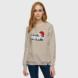 Свитшот хлопковый женский Mazda 3 bk JDM Retro, цвет: миндальный — фото 2