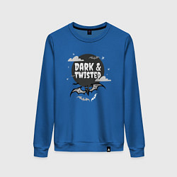 Свитшот хлопковый женский Dark and twisted, цвет: синий