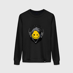 Свитшот хлопковый женский Ghost Music, цвет: черный