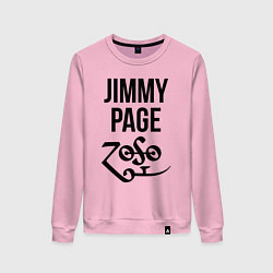 Свитшот хлопковый женский Jimmy Page - Led Zeppelin - legend, цвет: светло-розовый