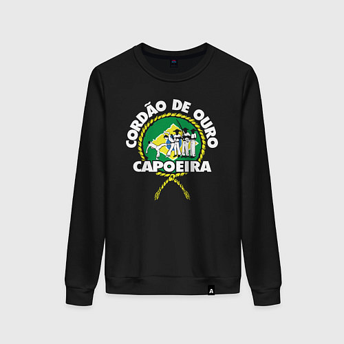 Женский свитшот Capoeira - Cordao de ouro flag of Brazil / Черный – фото 1