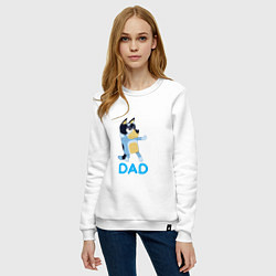 Свитшот хлопковый женский Doggy Dad, цвет: белый — фото 2