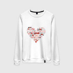 Свитшот хлопковый женский Признание в искренности, цвет: белый