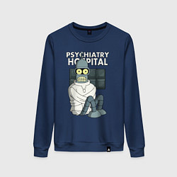 Свитшот хлопковый женский Bender - hospital, цвет: тёмно-синий
