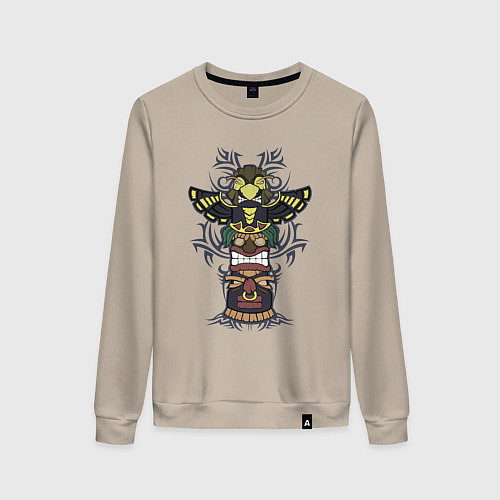 Женский свитшот Тотем с узором / Миндальный – фото 1