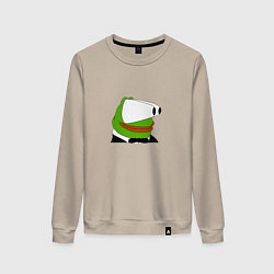 Свитшот хлопковый женский Booba Pepe, цвет: миндальный