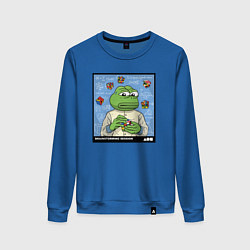 Свитшот хлопковый женский Pepe brainshtorm, цвет: синий