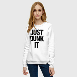 Свитшот хлопковый женский Just Dunk It, цвет: белый — фото 2