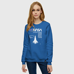 Свитшот хлопковый женский Nasa ракета, цвет: синий — фото 2