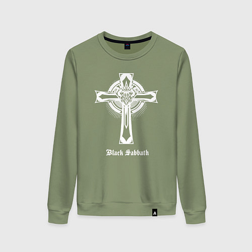 Женский свитшот Black sabbath крест / Авокадо – фото 1