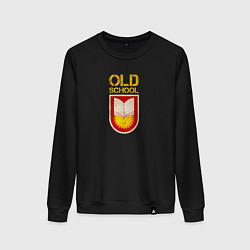 Свитшот хлопковый женский Old School emblem, цвет: черный
