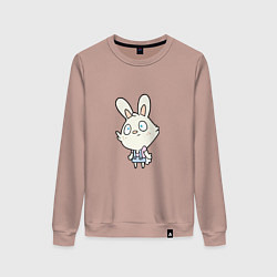 Свитшот хлопковый женский Rabbit - Dont Know, цвет: пыльно-розовый