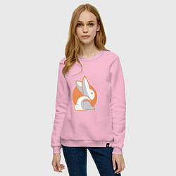 Свитшот хлопковый женский Orange Rabbit, цвет: светло-розовый — фото 2