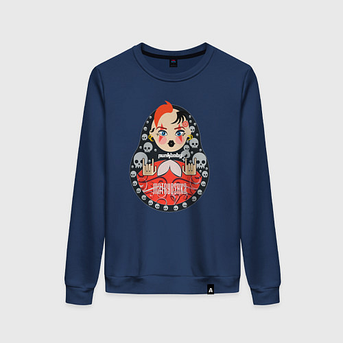 Женский свитшот Панк матрешка / Тёмно-синий – фото 1
