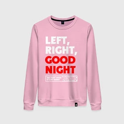 Свитшот хлопковый женский Left righte good night, цвет: светло-розовый