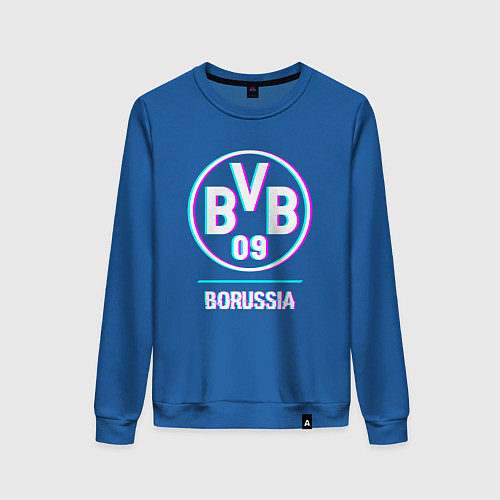 Женский свитшот Borussia FC в стиле glitch / Синий – фото 1