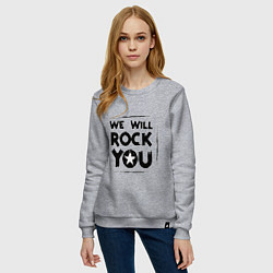 Свитшот хлопковый женский We rock you, цвет: меланж — фото 2