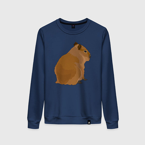 Женский свитшот Капибара лениво отдыхает / Тёмно-синий – фото 1