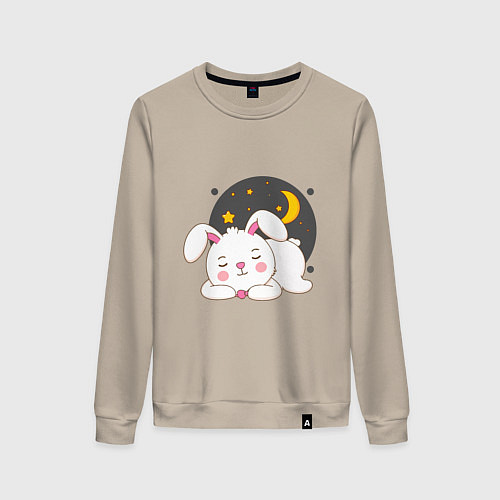 Женский свитшот Спящий Зайка / Миндальный – фото 1