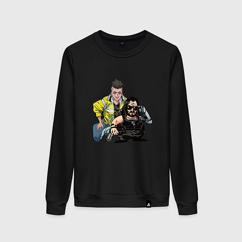 Женский свитшот Дэвид и Сильверхенд - Киберпанк / Черный – фото 1