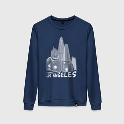 Свитшот хлопковый женский Город Лос Анджелес США, цвет: тёмно-синий