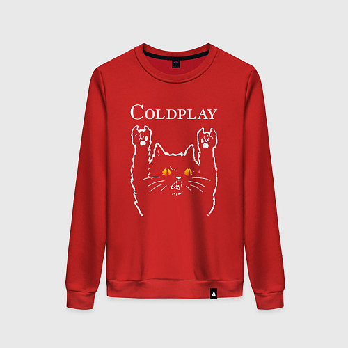 Женский свитшот Coldplay rock cat / Красный – фото 1