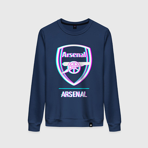 Женский свитшот Arsenal FC в стиле glitch / Тёмно-синий – фото 1