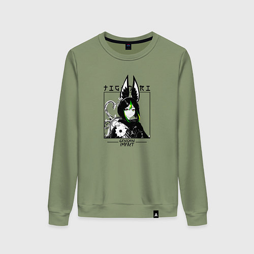 Женский свитшот Тигнари в квадрате / Авокадо – фото 1