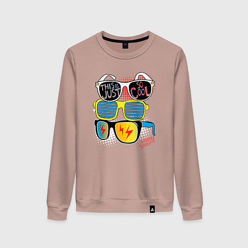 Женский свитшот Поп арт очки / Пыльно-розовый – фото 1