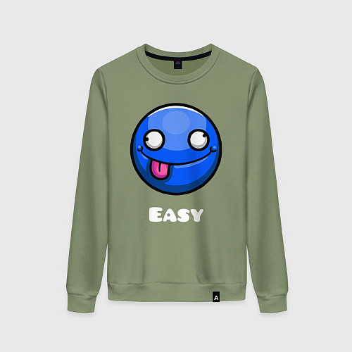 Женский свитшот Geometry Dash easy demon / Авокадо – фото 1