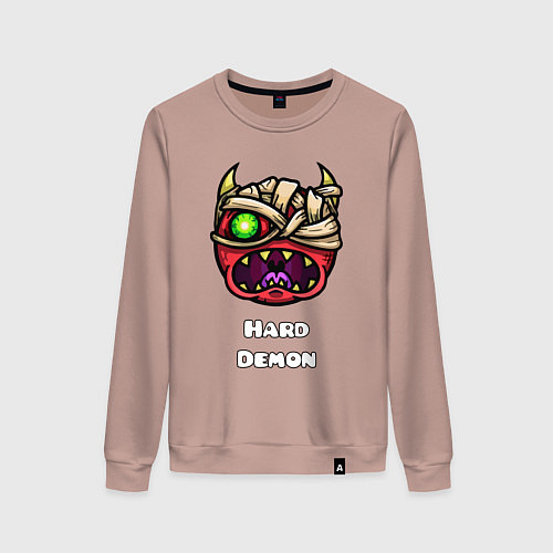 Женский свитшот Geometry Dash hard demon / Пыльно-розовый – фото 1