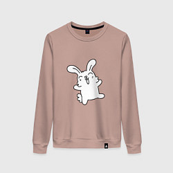 Свитшот хлопковый женский Happy Bunny, цвет: пыльно-розовый