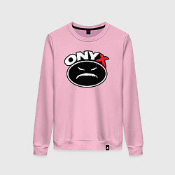 Свитшот хлопковый женский Onyx - black logo, цвет: светло-розовый