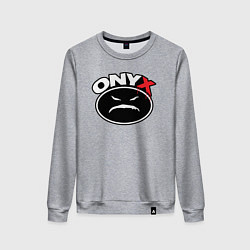 Свитшот хлопковый женский Onyx - black logo, цвет: меланж