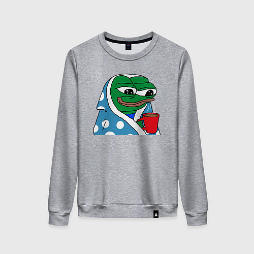 Женский свитшот Frog Pepe мем / Меланж – фото 1