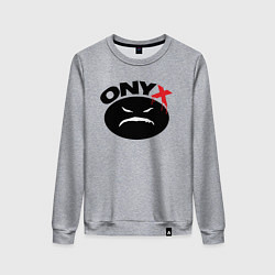 Свитшот хлопковый женский Onyx logo black, цвет: меланж